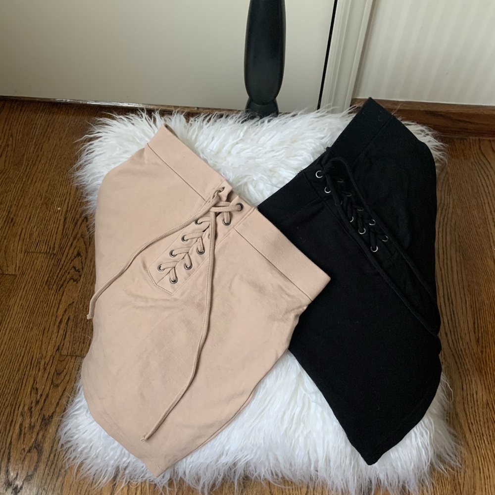Forever21 skirts:  1 tan, 1 black - bundle of 2